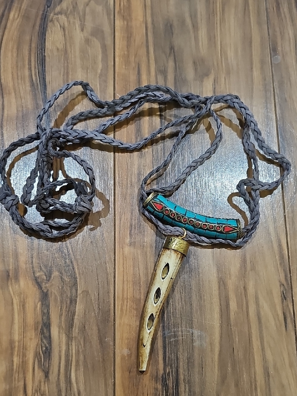 Soft Surroundings Boho Turquoise & Red Tribal Pendant Necklaces Set Of 2